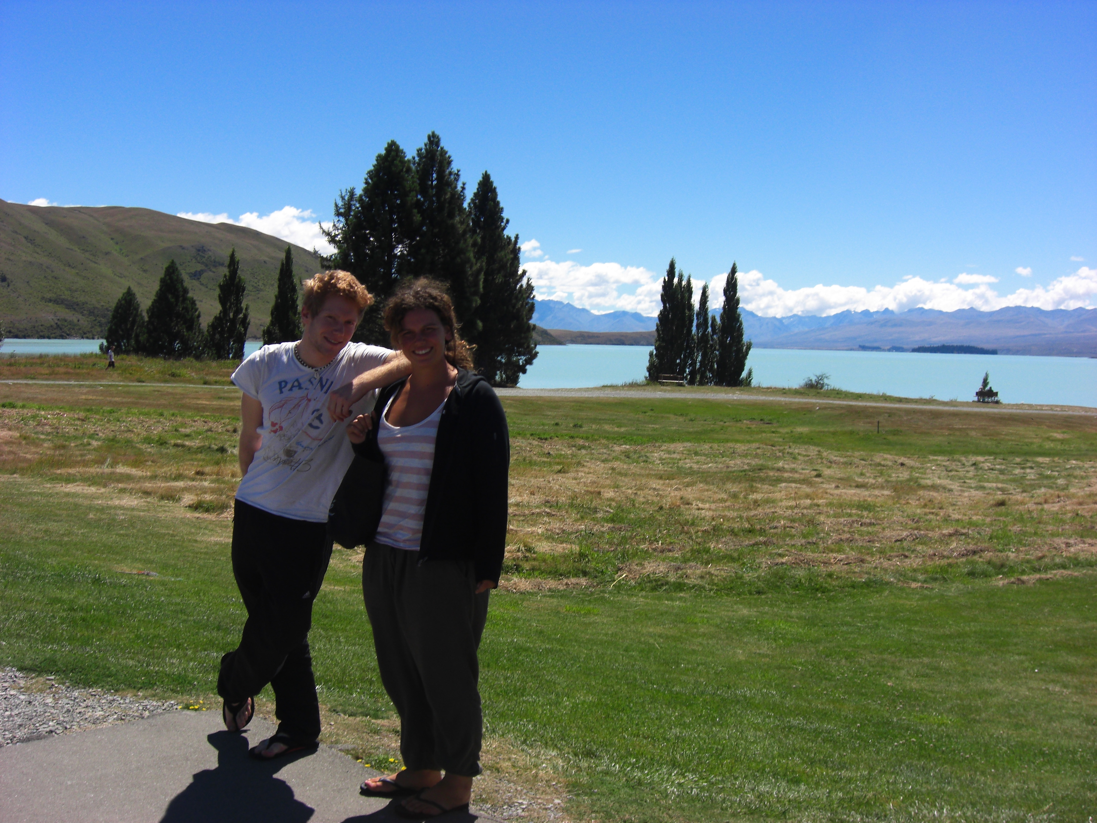 Mt Cook area. Break during bus ride to Lake Wanaka