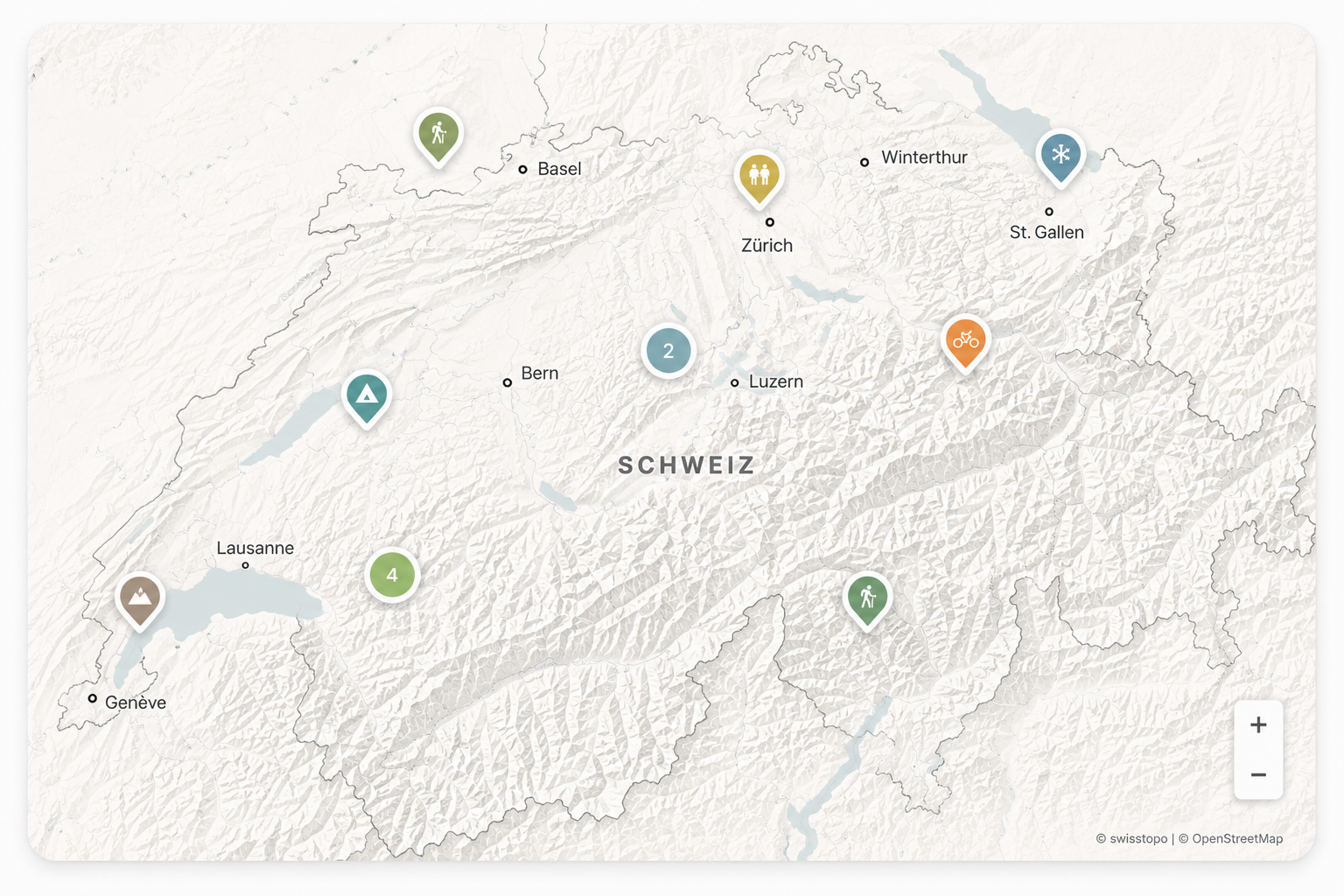 Ausflugskarte Schweiz